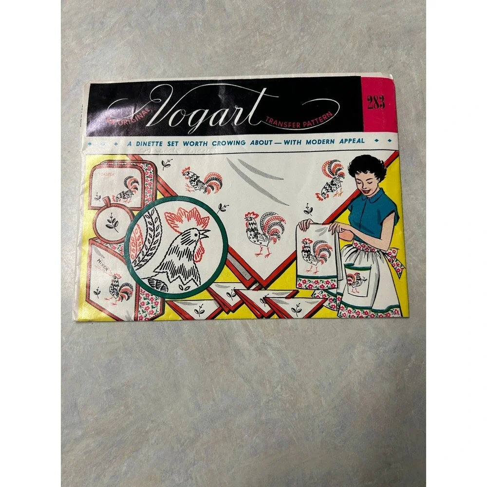 Vintage Vogart Transfer Patterns #659 Seven Lucky Kittens #283‎ Crowing Roosters